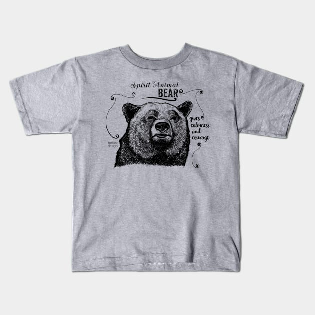 Spirit animal - bear black Kids T-Shirt by mnutz